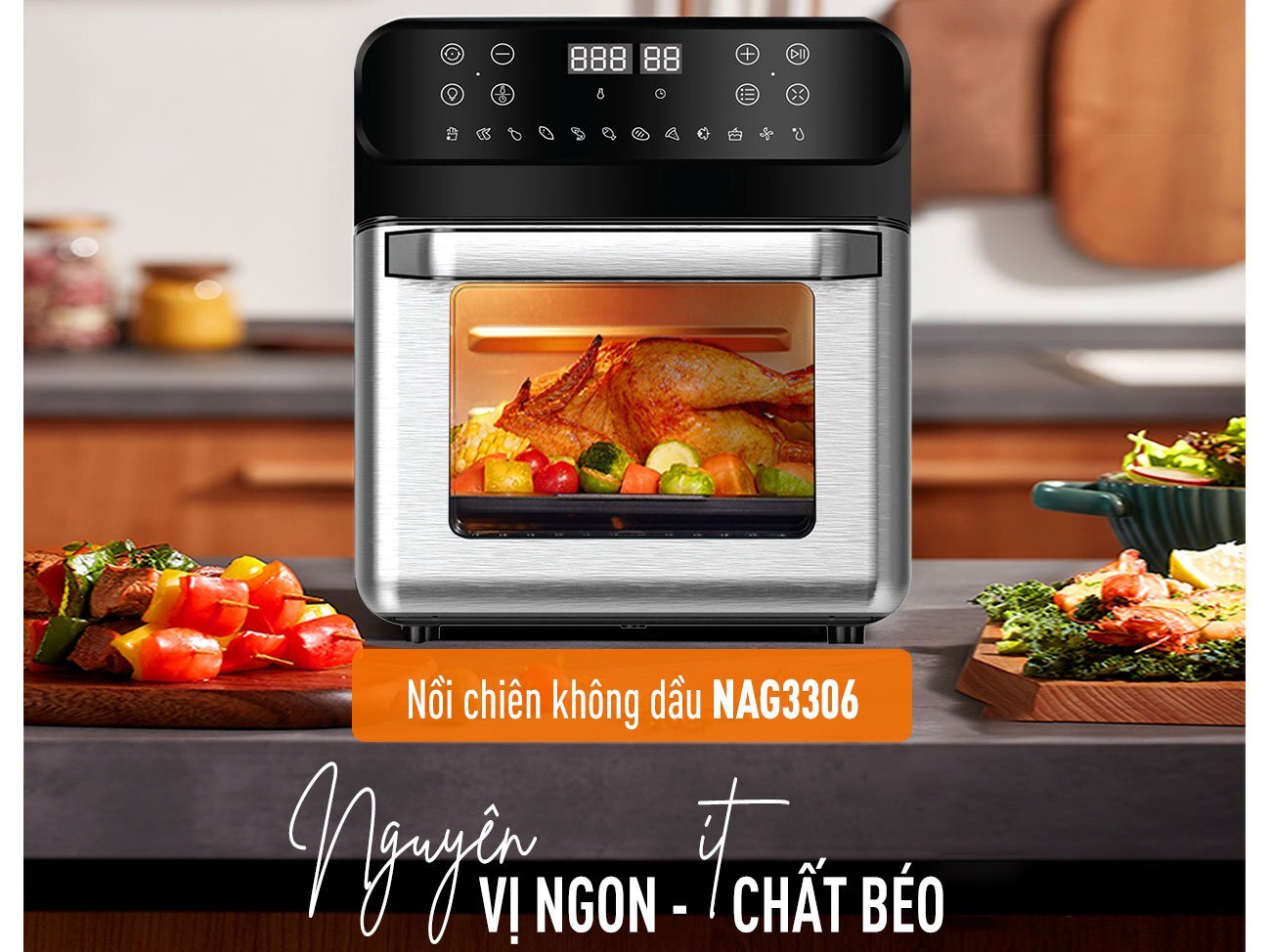Nồi chiên không dầu Nagakawa NAG3306 Nồi chiên không dầu Nagakawa NAG3306