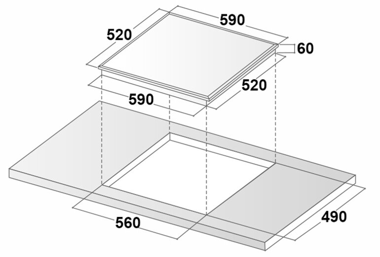 Bếp từ âm 3 vùng nấu Binova BI-3388GM