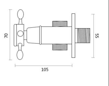 Van góc chặn khóa bằng đồng Kanly