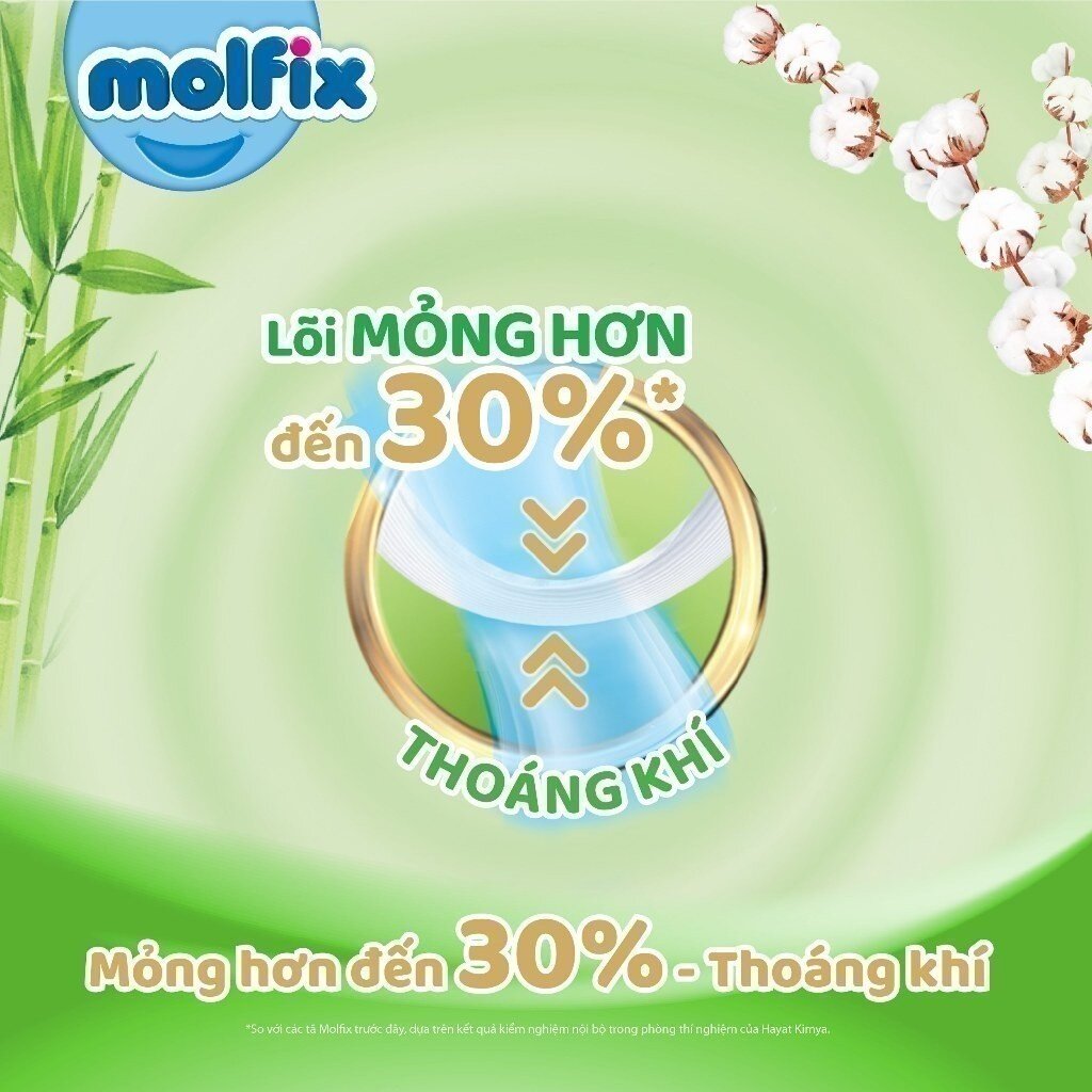 Lõi bỉm - Tã quần Molfix Ultra Jumbo size M76 mỏng hơn gấp 30%