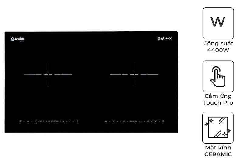 Bếp từ Iruka I-28 được trang bị bảng điều khiển cảm ứng hiện đại 