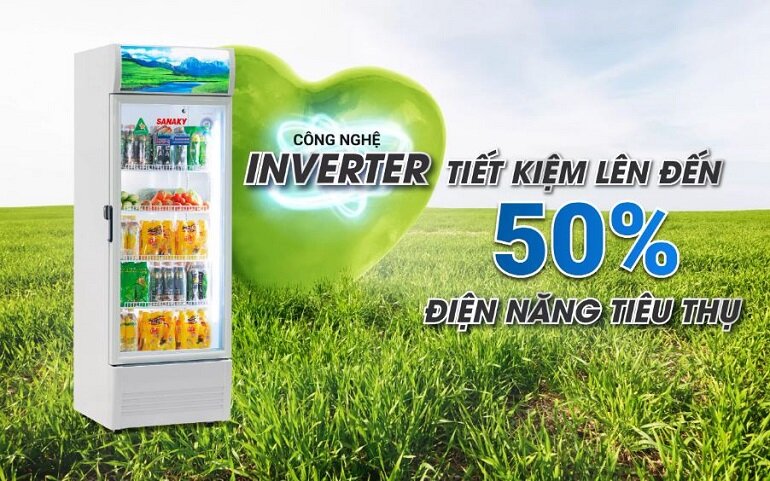 Tủ mát Sanaky Inverter 1 cánh 400 lít VH-4089K3 tiết kiệm tối đa điện năng