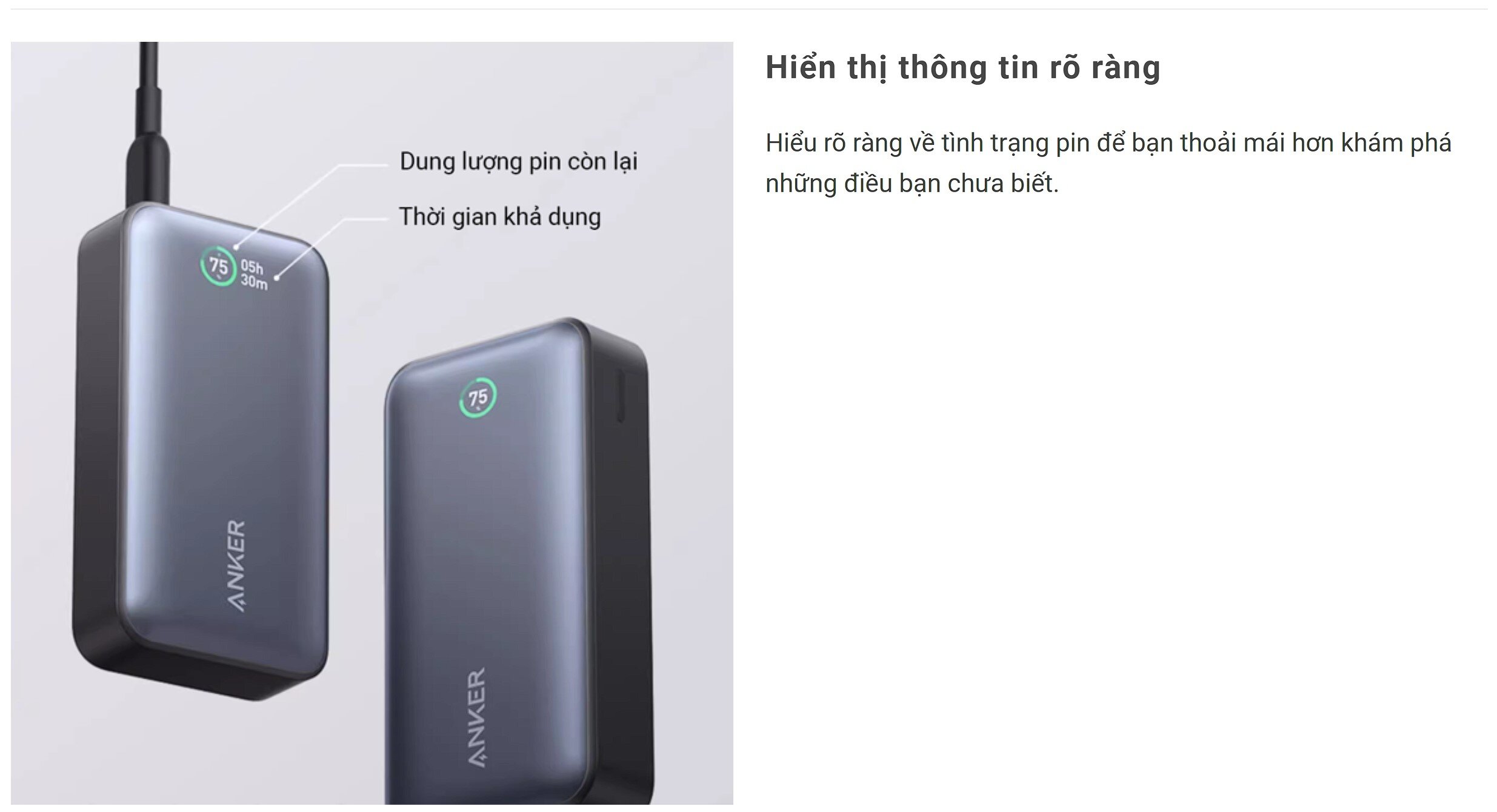 Pin sạc dự phòng Anker 533 - A1256 - PD 30W - 10.000mAh - Màu đen