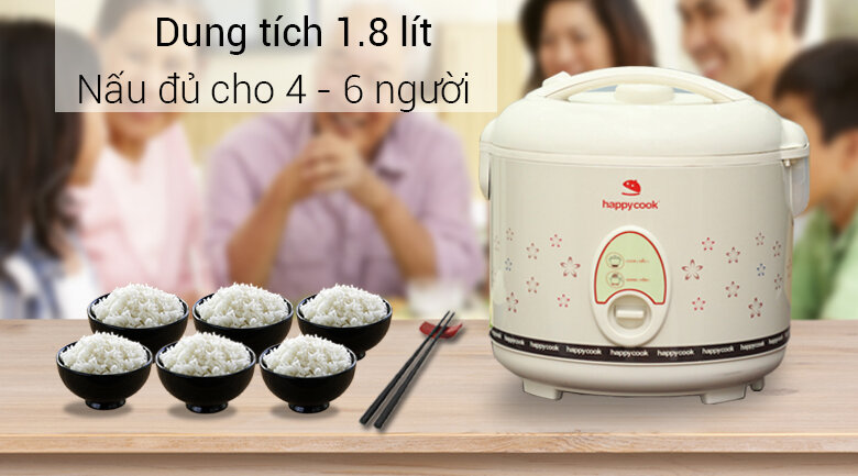 Nồi cơm điện Happycook 1.8 lít HC-180 Nâu nhạt Nồi cơm điện Happycook 1.8 lít HC-180 Nâu nhạt