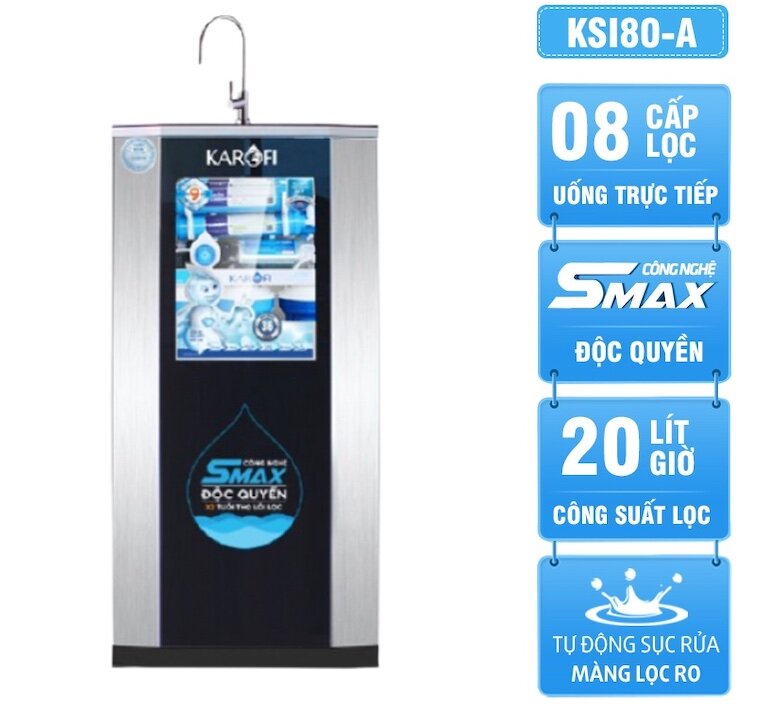 Máy lọc nước RO Karofi KSI80-A 8 lõi