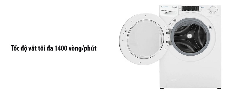 Máy giặt Candy Inverter 8 kg GVS 148THC3/1-04 5 Máy giặt Candy Inverter 8 kg GVS 148THC3/1-04 tốc độ giặt