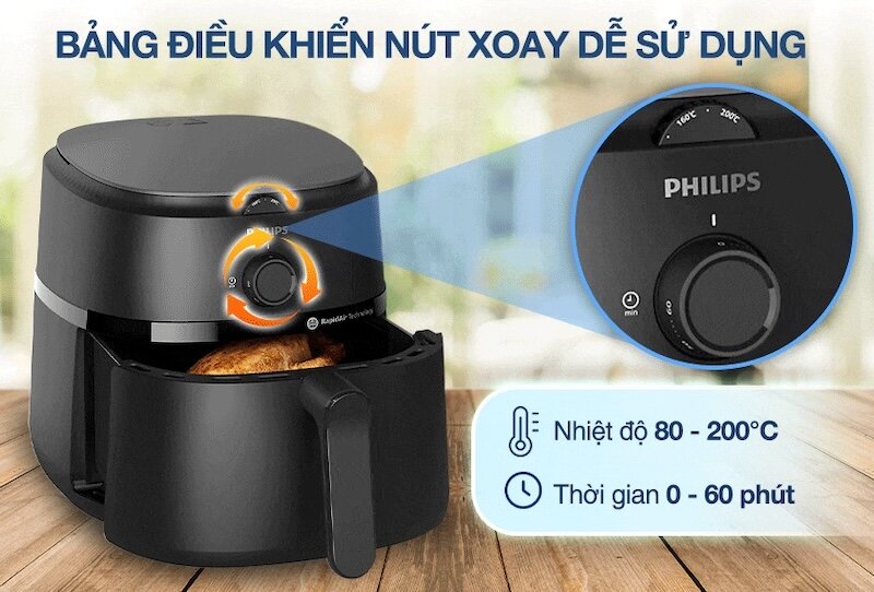 Nồi chiên không dầu Philips NA130/00 được trang bị nhiều chức năng tiện lợi