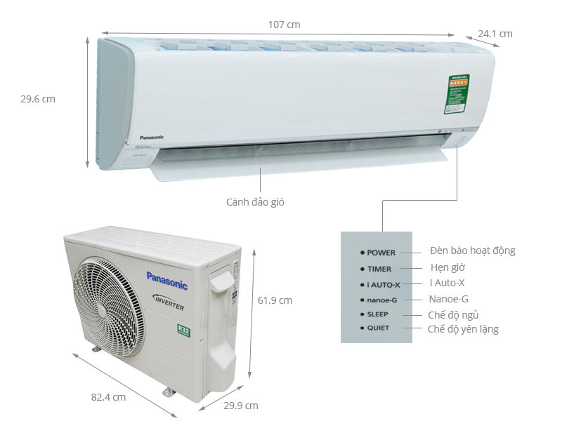 Máy lạnh Panasonic Inverter 2 HP CU/CS-U18SKH-8