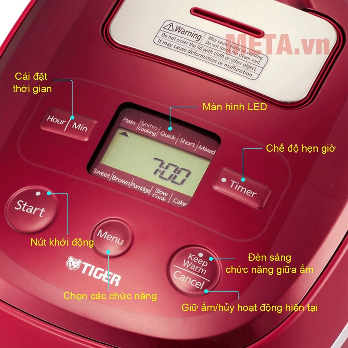 Nồi cơm điện tử Tiger 5 trong 1 JBX-A10W (1.0L)