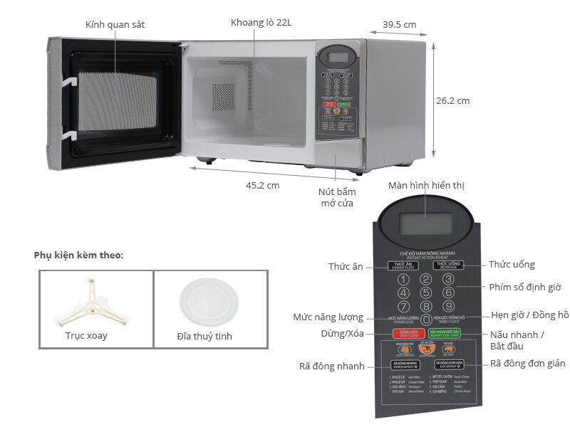 Lò vi sóng Sharp R-23A1(S)VN 22 lít Lò vi sóng Sharp R-23A1(S)VN 22 lít