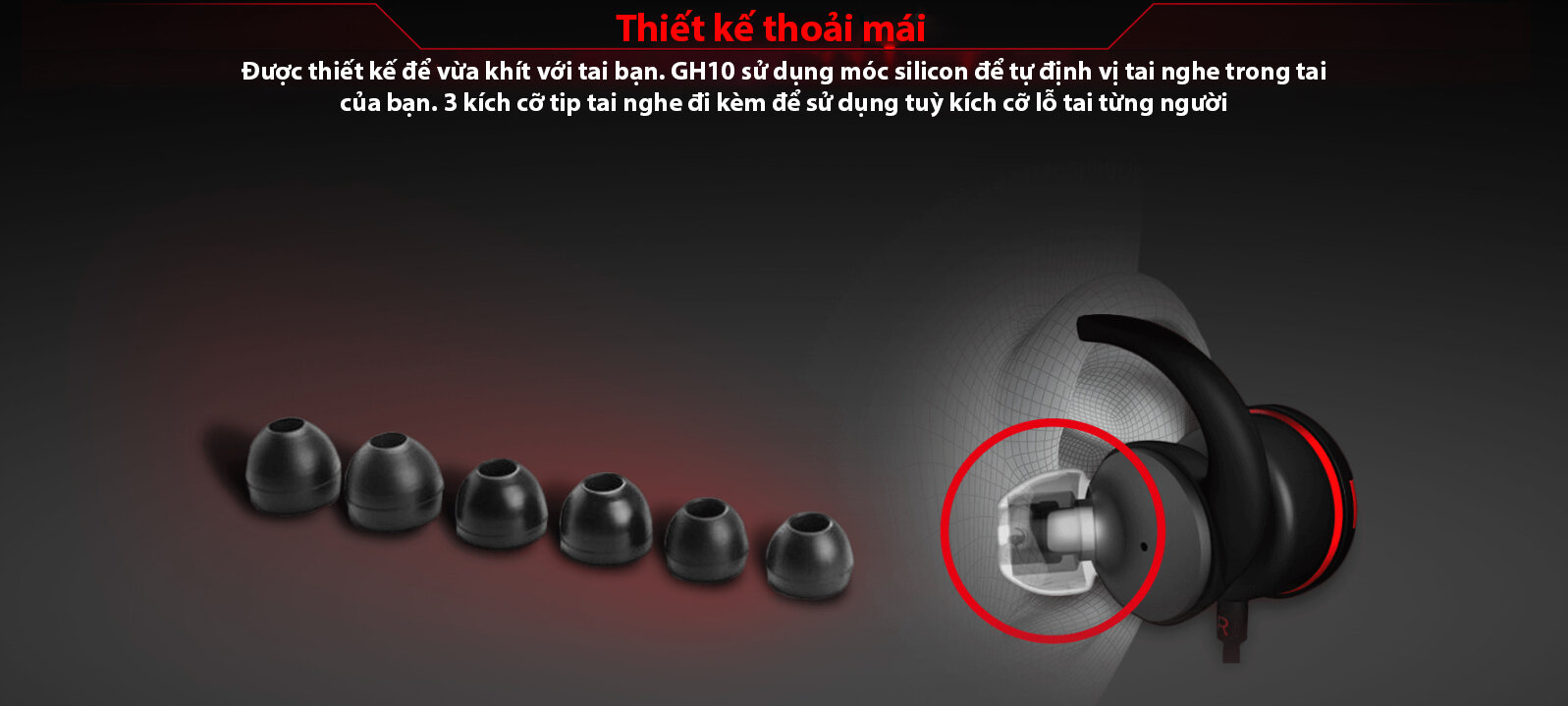 Tai nghe gaming có dây MSI Immerse GH10 (màu đỏ đen) 3