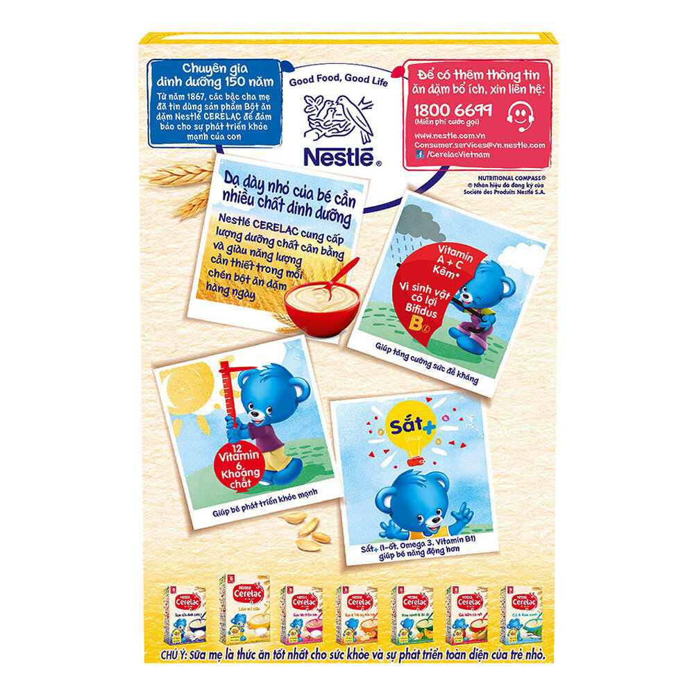  Bột ăn dặm Nestle Cerelac lúa mì sữa
