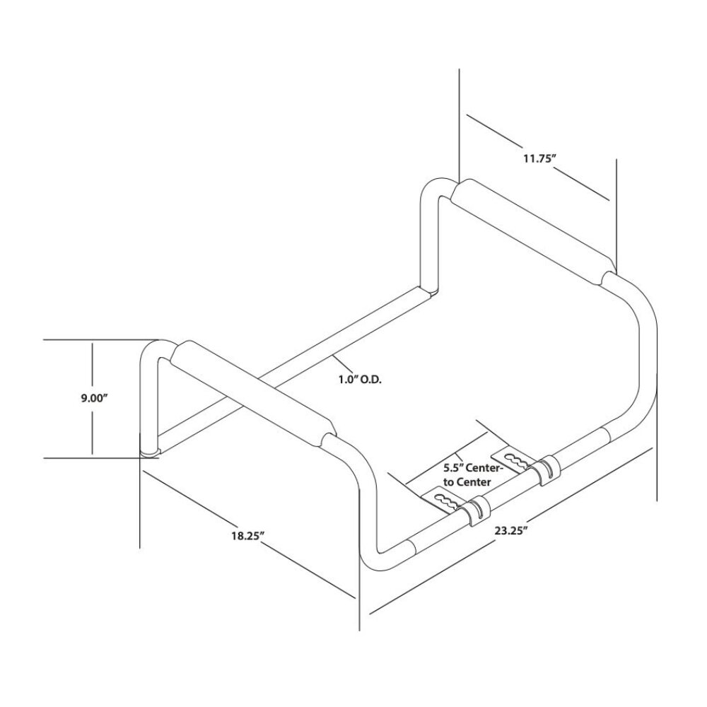 Bản vẽ kỹ thuật tay vịn của bàn cầu DN7015 MOEN