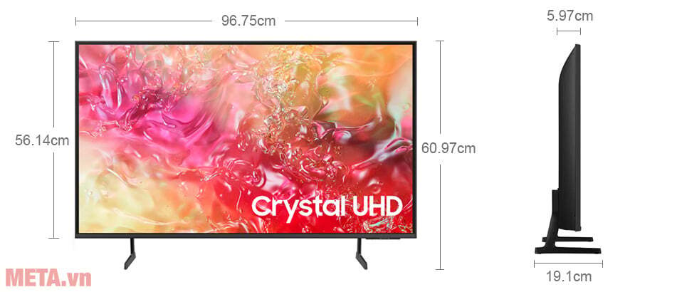 Kích thước tivi Samsung UA43DU7700KXXV Tivi Samsung UA43DU7700KXXV