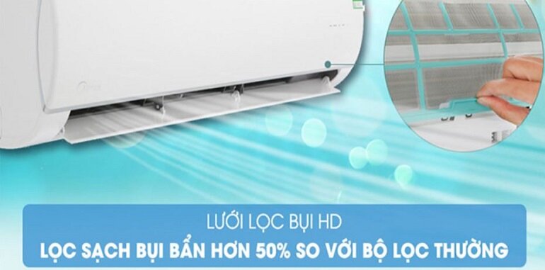 Điều hòa Midea MSAFGII-10CRN8 trang bị bộ lọc bụi HD cao cấp 