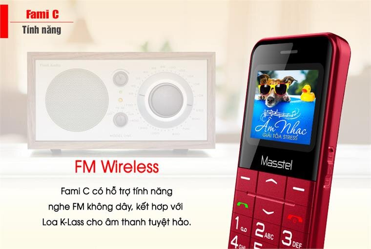 Điện thoại Masstel Fami C -Red