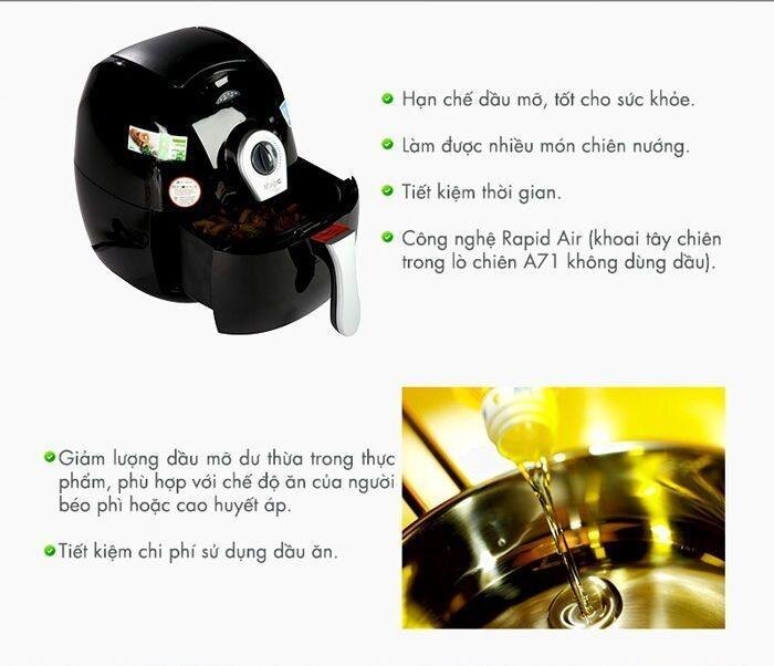 Nồi chiên không dầu Magic 2,2L A-71 Nồi chiên không dầu Magic 2,2L A-71