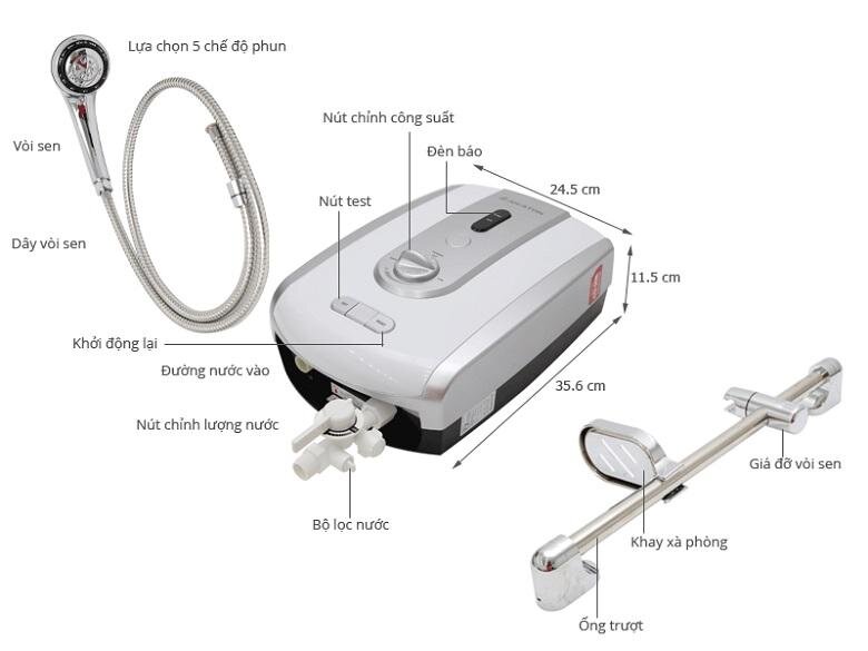 Máy nước nóng Ariston BE-4522E (Trắng) Máy nước nóng Ariston BE-4522E (Trắng)