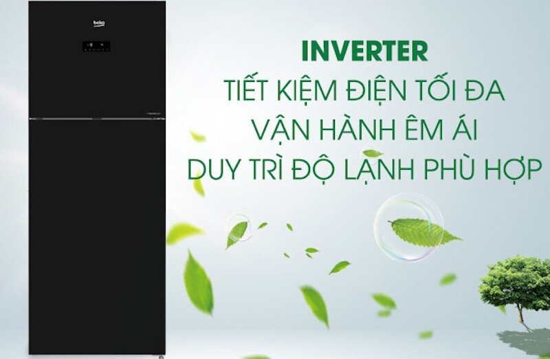 Tủ lạnh Beko Inverter 422 lít RDNT470E50VZJGB (ảnh: dienmayxanh).