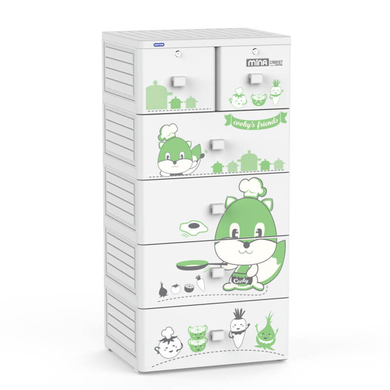 Tủ nhựa Mina Duy Tân 5 tầng 6 ngăn (màu xám)  Tủ nhựa Mina Duy Tân 5 tầng 6 ngăn (màu xám)