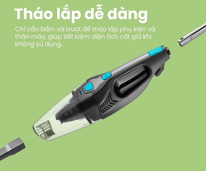 Máy hút bụi cầm tay Comfee CVC-SBLA1(B) tích hợp nhiều đầu hút đa dạng (Ảnh: Comfee).