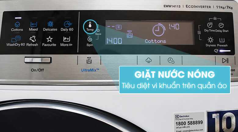 Máy giặt sấy Electrolux inverter 11 kg EWW14113 Máy giặt sấy Electrolux inverter 11 kg EWW14113