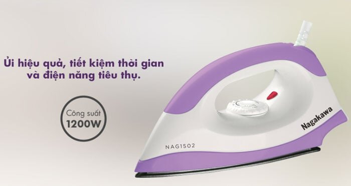 Bàn là khô Nagakawa NAG1502 còn vận hành với công suất 1.200W