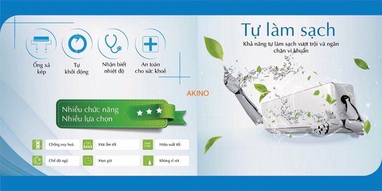  Điều hòa Akino Inverter 24000 BTU 1 chiều AKN-24CINV1FA Gas R-410A 