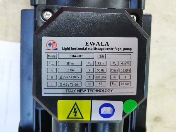 Máy bơm trục ngang đa cấp Ewala CM 4-60T