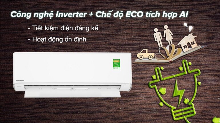Điều hòa Panasonic Inverter 12000 BTU 1 chiều CU/CS-XU12ZKH-8 gas R-32