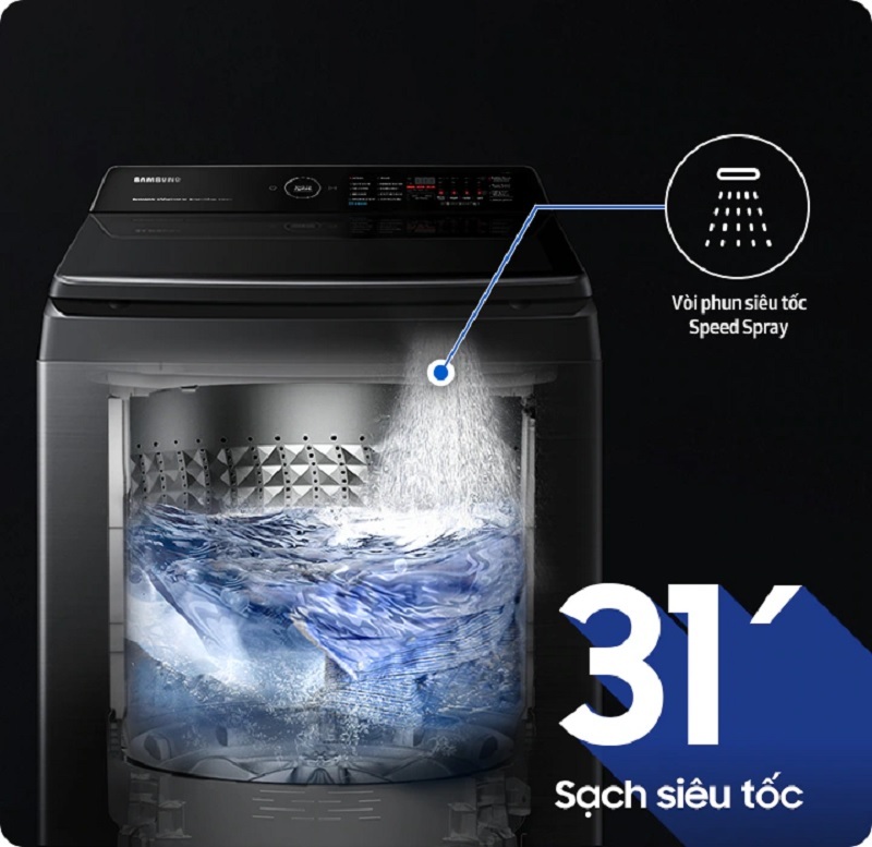 Máy giặt Samsung Inverter 14 Kg WA14CG5886BDSV nhiều tiện ích