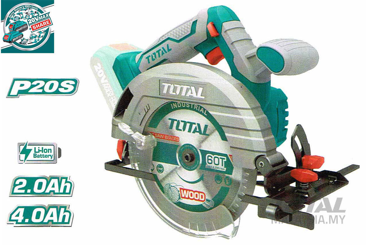 Máy cưa đĩa tròn 165mm pin 20v Total TSLI1651