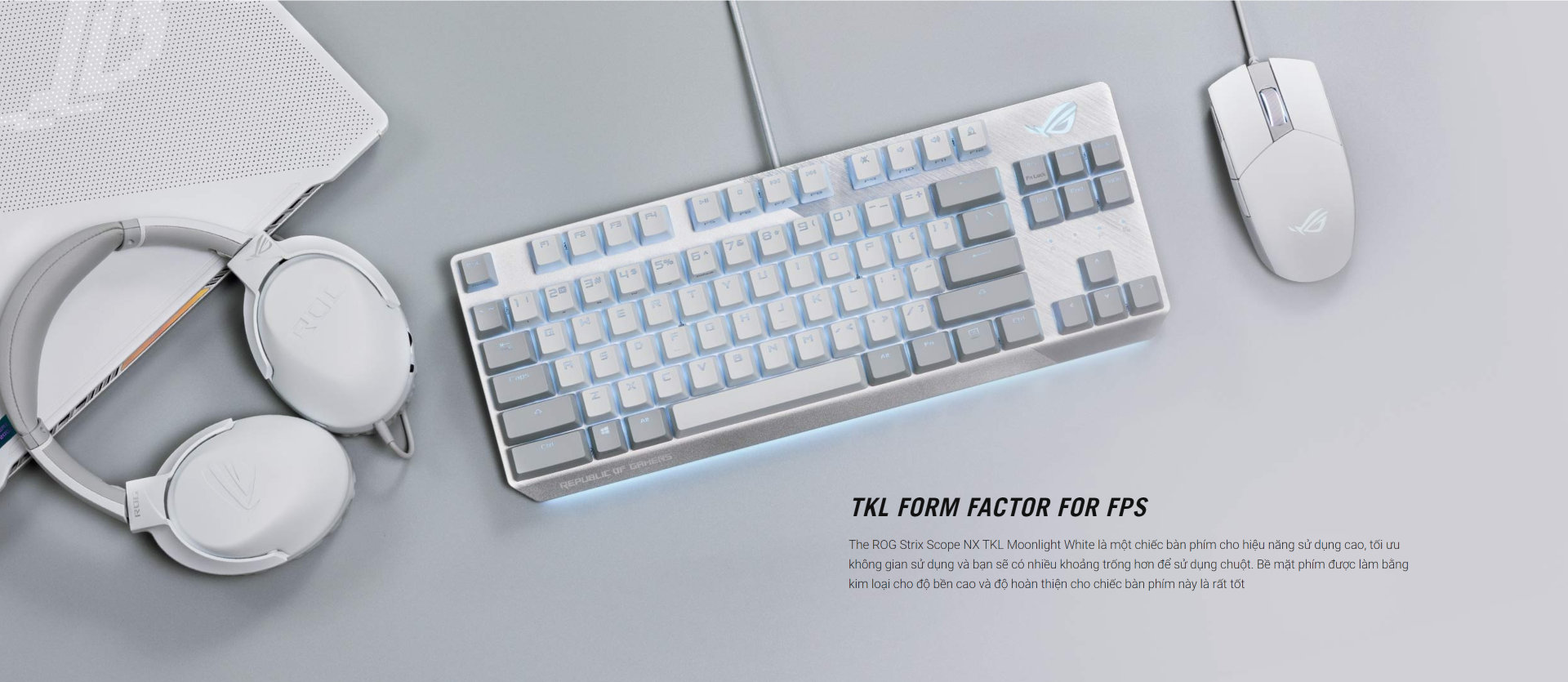 Bàn phím Asus ROG Strix Scope NX TKL Moonlight Red sw