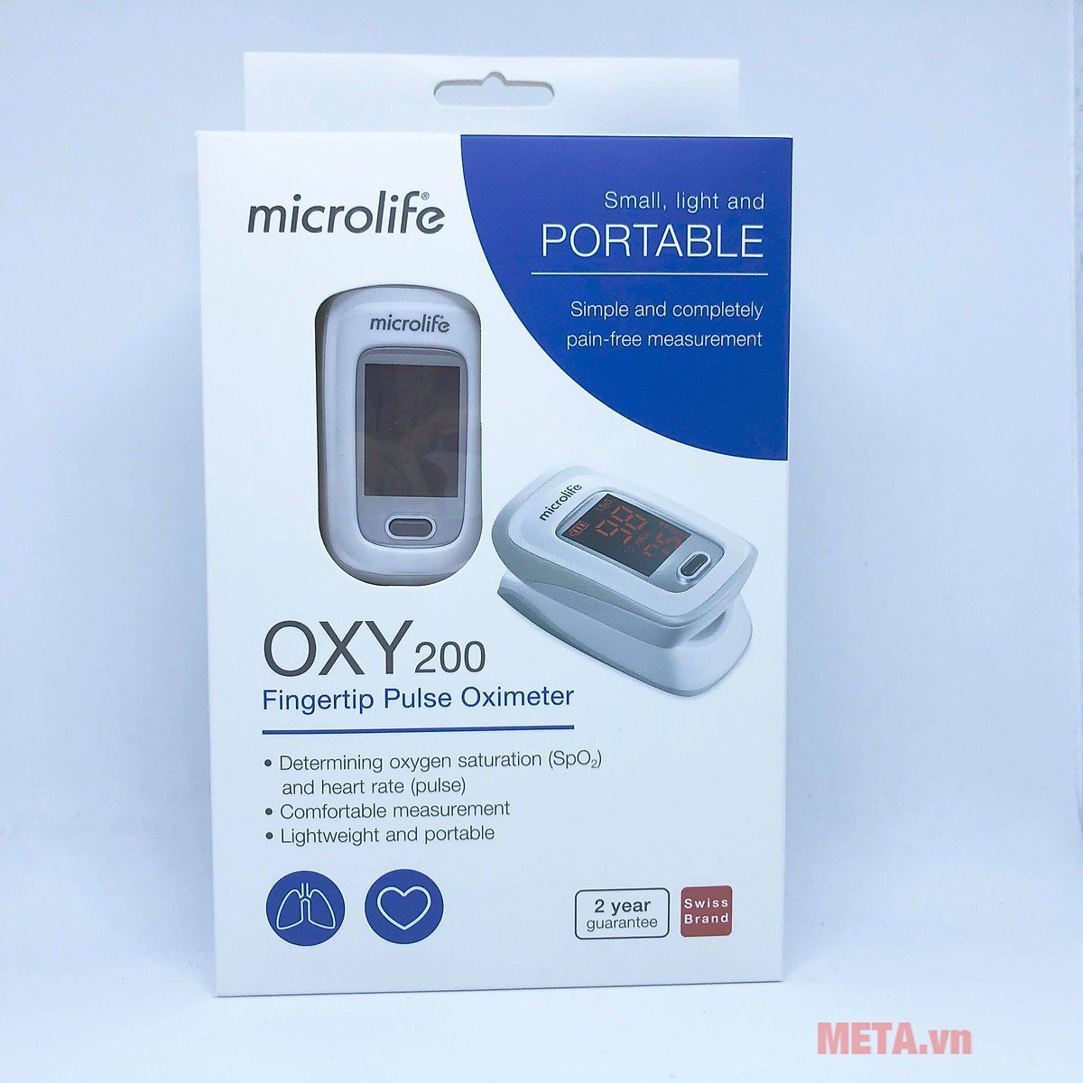 Hộp đựng giấy bên ngoài Máy đo nồng độ oxy và nhịp tim