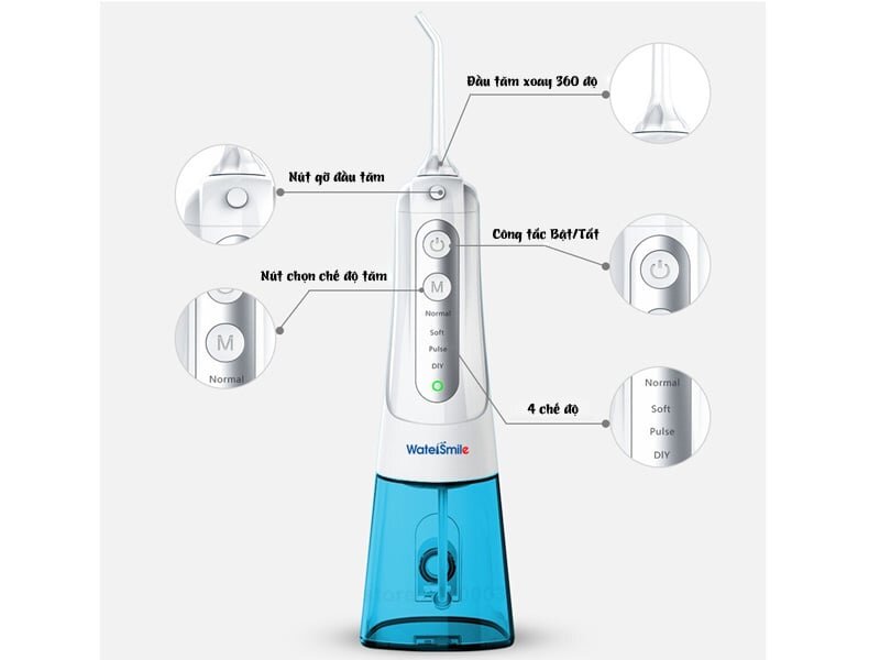 Cấu tạo của máy tăm nước cầm tay WaterSmile