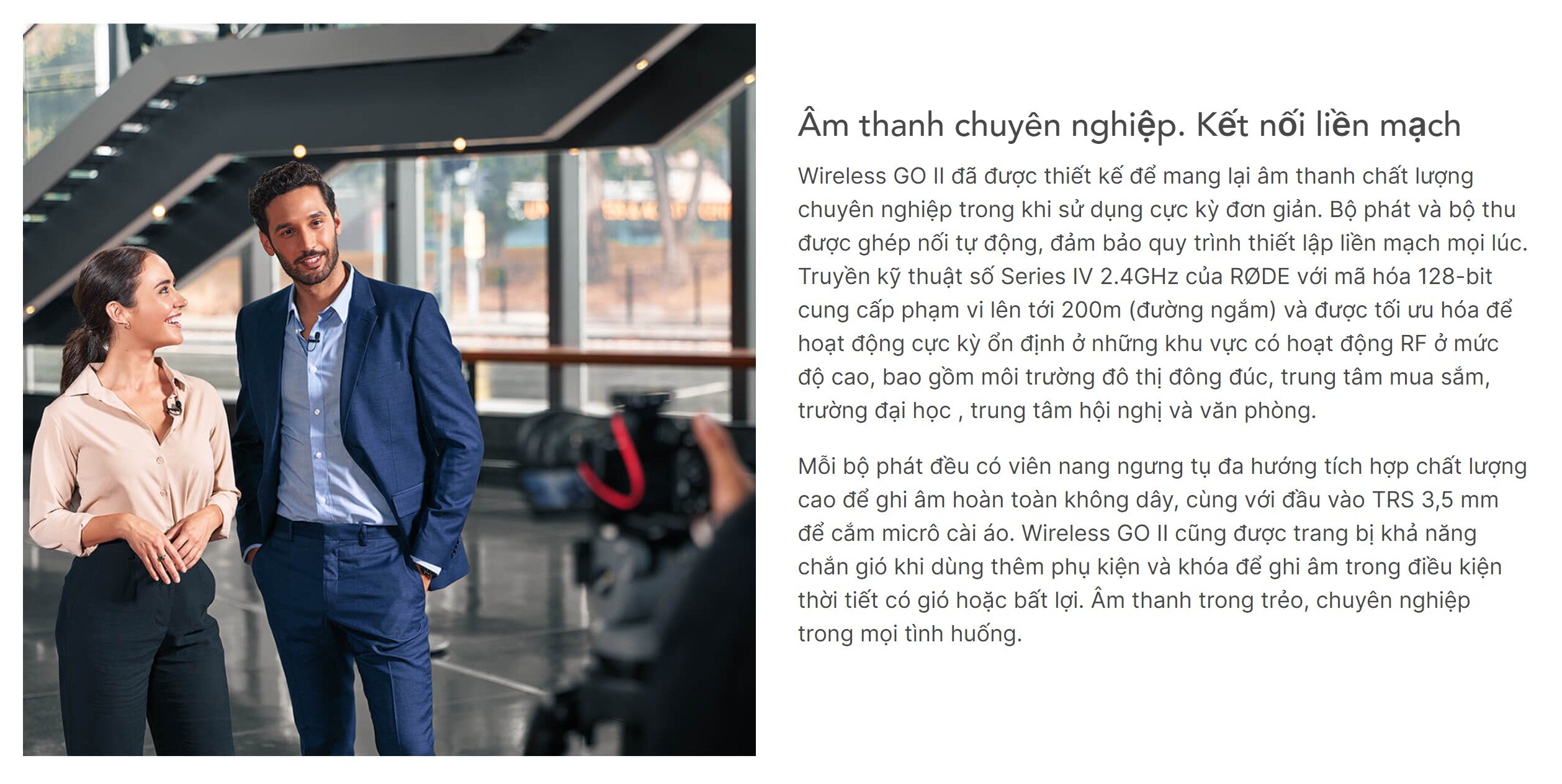 Microphone Rode Wireless Go II (Dual) - Màu đen