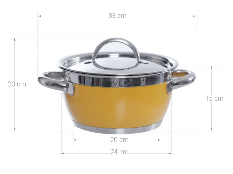 Nồi inox 3 đáy 24 cm Fivestar N24-3DM Nồi inox 3 đáy 24 cm Fivestar N24-3DM