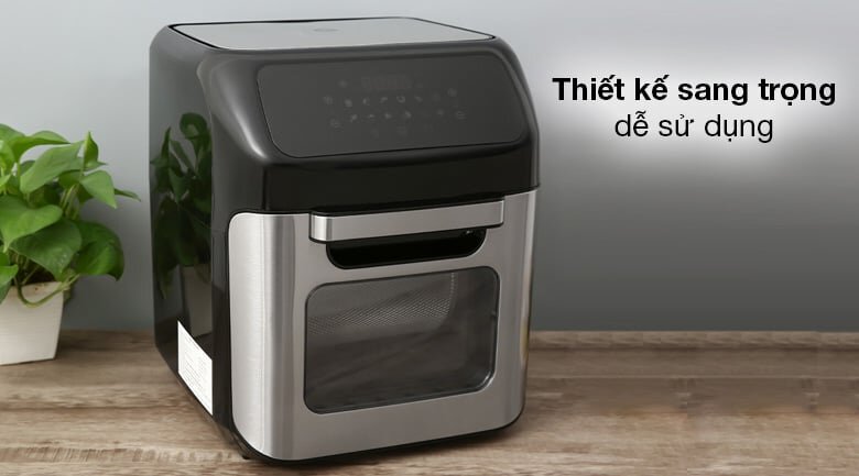 Nồi chiên không dầu 12L điện tử Mishio MK281 được thiết kế gọn gàng