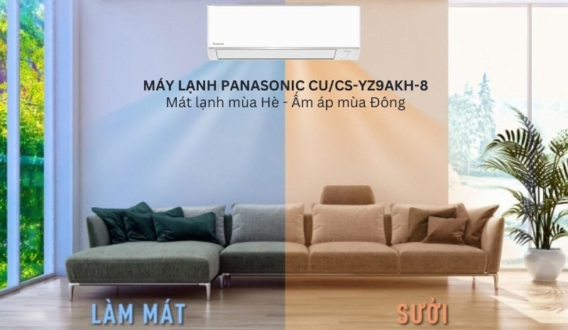 Điều hoà Panasonic Inverter 9000 BTU 2 chiều YZ9AKH-8 làm mát