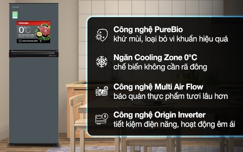 Tủ lạnh Toshiba Inverter 233 lít GR-RT303WE-PMV(52) 3 Các công nghệ hiện đại Tủ lạnh Toshiba Inverter 233 lít GR-RT303WE-PMV(52) (Ảnh: Toshiba).