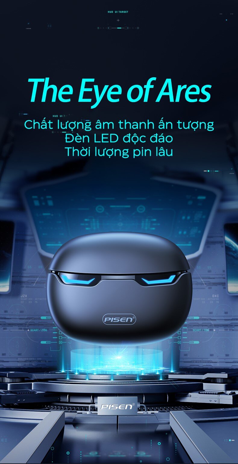 Tai nghe không dây PISEN X Pods Pro Gaming LV09JL Tím