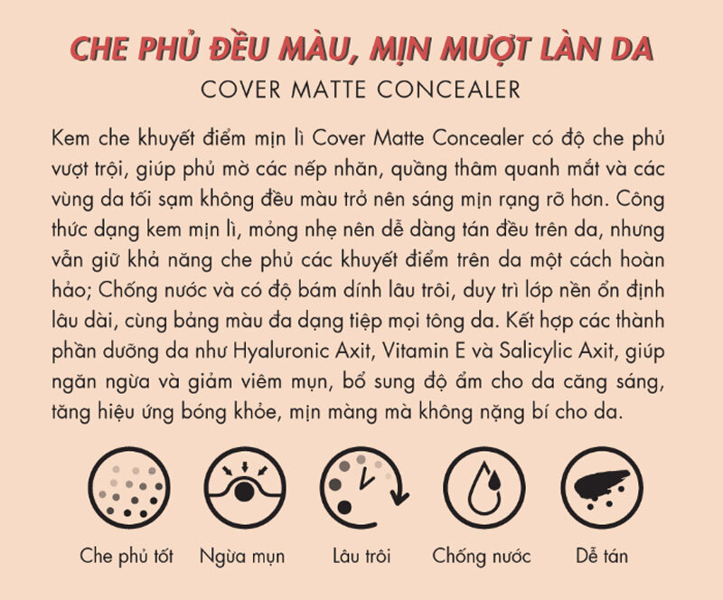 Kem Che Khuyết Điểm Cathy Doll Cover Matte Concealer 2.4g