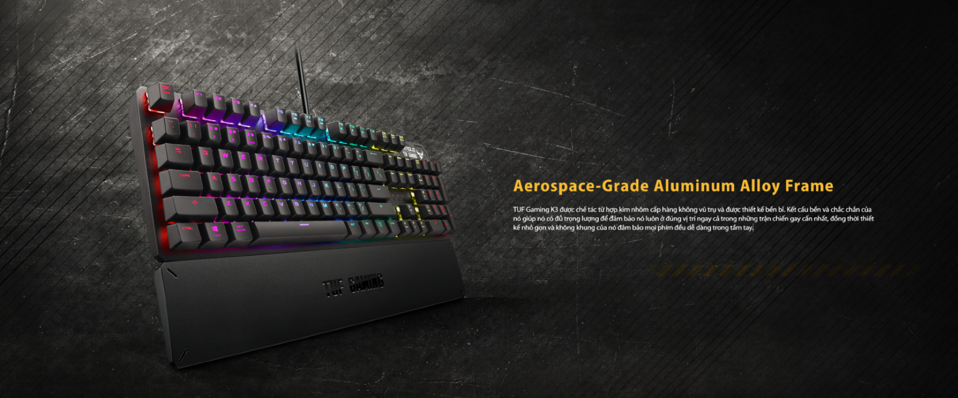 Bàn phím cơ Asus TUF K3 (RGB/USB/Red sw)