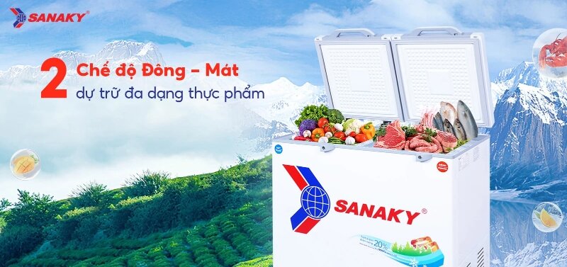 Tủ đông Sanaky 2 ngăn 289 lít VH-2899W2KD