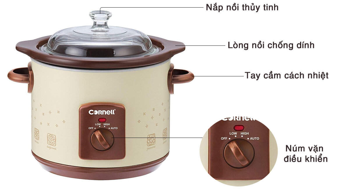 Nồi tiềm Cornell CSC-D15C (1.5 lít)