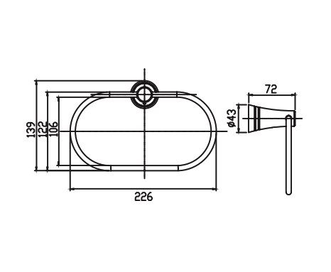 Bản vẽ kỹ thuật vòng treo khăn American Standard Seva WF-6590