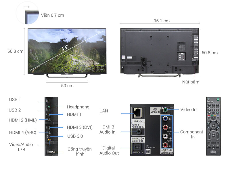 Android Tivi Sony 43 inch KD-43X8300C Android Tivi Sony 43 inch KD-43X8300C