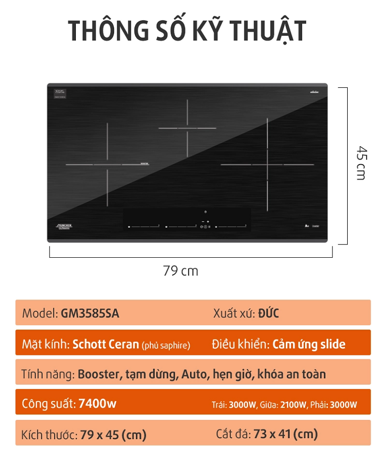 Bếp từ ba Munchen GM3585SA