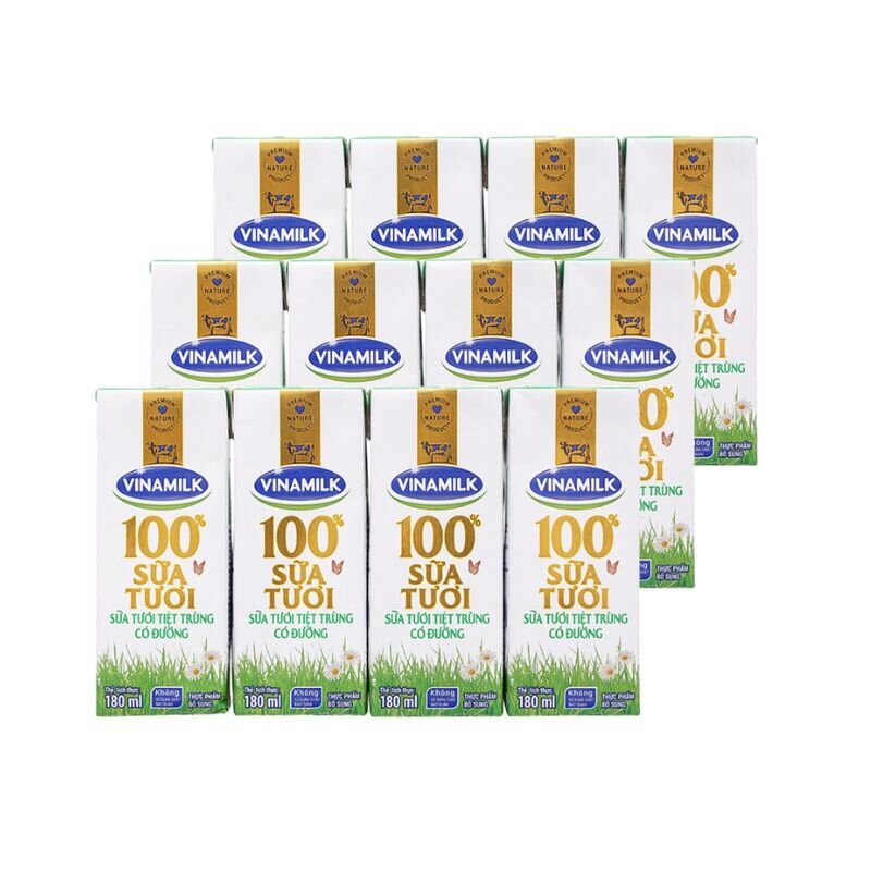 Sữa tươi vinamilk có đường 180ml x 48 hộp