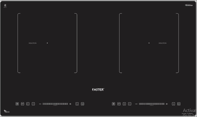 Thiết kế lắp âm sang trọng, hiện đại gồm 2 vùng nấu với tổng công suất 4600W.